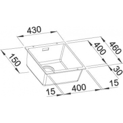 Zlewozmywak Blanco SUBLINE 400-U z korkiem automatycznym tartufo 517433