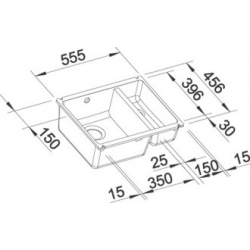 Zlewozmywak Blanco SUBLINE 350/150-U ceramiczny Biały Połysk bez korka automatycznego InFino 523741