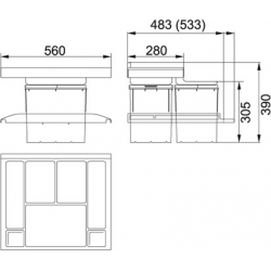 Sortownik odpadów Franke TROLLEY VARIO 60 cm 134.0066.057