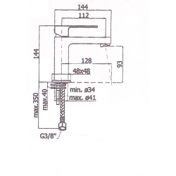 Bateria umywalkowa pionowa  Paffoni EFFE EF071CR