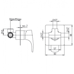 Bateria podtynkowa 1-drożna Paini LADY 89CR690