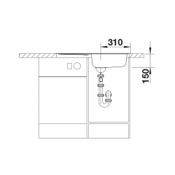 Zlewozmywak Blanco FLEX mini stal szlachetna dekor 512032