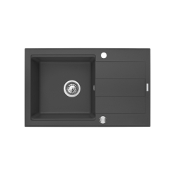 Zlew. SPARTA PLUS LUX (78x48) 1B 1D, karbon + Bateria LUNGO