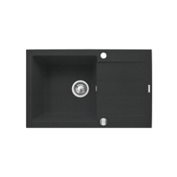 Zlew. SPARTA PLUS (78x48) czarny + bateria granitowa SILVIO
