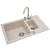 Zlew. SPARTA PLUS (78x48), 1 1/2B 1D beż+ Bateria LUNGO