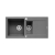 Zlew. MIDO (100x50) 1 1/2B 1D szary beton + bateria Silvio