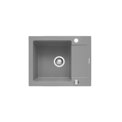 Zlew. MIDO (62x50) 1B 1D szary beton + bateria Bello