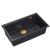 LOGAN 110 GraniteQ zlewozmywak black diamond 76x44x23,5 cm 1-komorowy podwieszany z syfonem manualnym miedziany