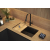 LOGAN 110 GraniteQ zlewozmywak black diamond 76x44x23,5 cm 1-komorowy podwieszany z syfonem manualnym miedziany