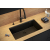 LOGAN 110 GraniteQ zlewozmywak black diamond 76x44x23,5 cm 1-komorowy podwieszany z syfonem manualnym miedziany