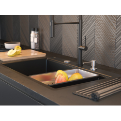QUADRON | MARC 110 FM PRODUKT NA ZAMÓWIENIE | granitowy zlewozmywak kuchenny SZAROBEŻOWY + MIEDŹ PVD | wymiary: 75 x 49 x 24 cm | akcesoria: syfon, do