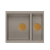 QUADRON | LOGAN 150 | granitowy zlewozmywak kuchenny SOFT TAUPE + MIEDŹ PVD | wymiary: 55,5 x 46 x 22 cm | 1,5-komorowy wpuszczany | podbudowa szafki