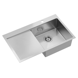 RUSSEL 111 SteelQ zlewozmywak R10 stal szlachetna z syfonem stal szlachetna 1-komorowy z/o PRAWA KOMORA