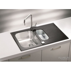 ALVEUS GLASSIX 20 zlewozmywak szklany czarny odwracalny