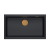 LOGAN 110 GraniteQ zlewozmywak pure carbon 76x44x23,5 cm 1-komorowy podwieszany z syfonem manualnym miedziany