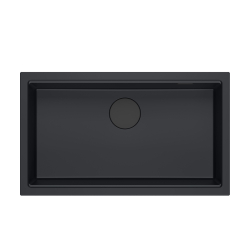 LOGAN 110 GraniteQ zlewozmywak pure carbon 76x44x23,5 cm 1-komorowy wpuszczany z syfonem manualnym pure carbon