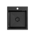 QUADRON LUKE 90 zlewozmywak stalowy black metal (40x45x20) z syfonem 1-komorowy b/o + bateria z elastyczną black metal