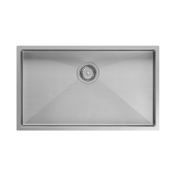 Quadron | ANTHONY 80 | stalowy zlewozmywak kuchenny STAL SZCZOTKOWANA | wymiary: 74 x 44 x 20,5 cm | 1-komorowy podwieszany/wpuszczany | podbudowa sza