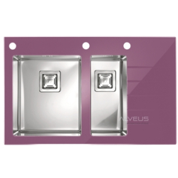 ALVEUS CRYSTALIX 20 zlewozmywak szklany custom (RAL/Twój własny wzór lub kolor) lewy
