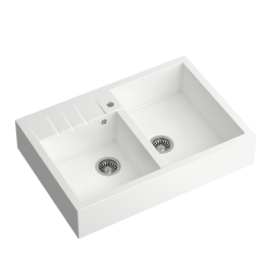 BILL 120 GraniteQ snow white/elementy stalowe