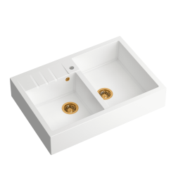 BILL 120 GraniteQ snow white/elementy miedziane