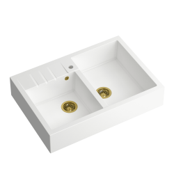 BILL 120 GraniteQ snow white/elementy złote
