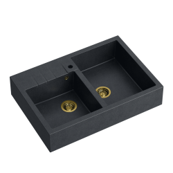 BILL 120 GraniteQ black diamond/elementy złote