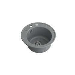 MORGAN 210 GraniteQ zlewozmywak silver stone z syfonem stal szlachetna okrągły 1-komorowy b/o