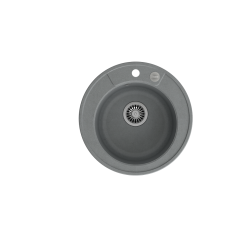 MORGAN 210 GraniteQ zlewozmywak silver stone z syfonem stal szlachetna okrągły 1-komorowy b/o