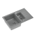 PETER 156 GraniteQ zlewozmywak granitowy silver stone 1,5-komorowy z/o (78x50x20) z syfonem i zaślepką