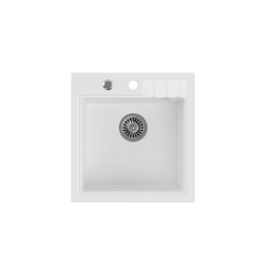 QUADRON PETER 110 GraniteQ zlewozmywak granitowy snow white 1-komorowy z/o (50x52x20) z syfonem i zaślepką