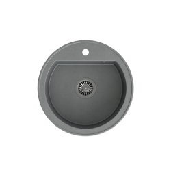 JOHNNY 210 GraniteQ zlewozmywak granitowy silver stone 1 komorowy b/o (fi.51x18) z odpływem