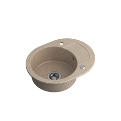 QUADRON JOHNNY 216 GraniteQ zlewozmywak granitowy river sand (beżowy) 1 komorowy b/o (58x46x17,5) z zaślepką i odpływem
