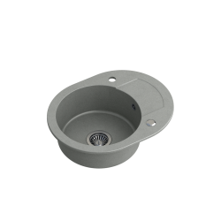 JOHNNY 216 GraniteQ zlewozmywak granitowy silver stone 1 komorowy z/o (58x46x17,5) z zaślepką i odpływem