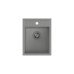 JOHNNY 90 GraniteQ zlewozmywak granitowy silver stone 1-komorowy z/o (39x50x20), z syfonem stal szlachetna