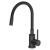 READY- SMART CZARNY zlewozmywak granitowy 1-k z/o (62x44x17,5) + bateria z elastyczną wylewką very black + dozownik very black + syfon very black