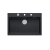 Zlewozmywak granitowy MARC 1-komorowy 76x50 cm czarny/black diamond + elementy stal szlachetna