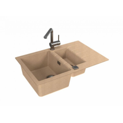 CADIT 70 kol. 55 BEŻOWY (790x500) zlew Granital 1,5 kom. z syfonem POP-UP 3 1/2