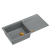 EVAN 146 XL GraniteQ zlewozmywak z syfonem Push 2 Open 1-komorowy z/o (1000x500x210; kom. 420x480) silver stone / elementy miedziane