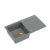 EVAN 111 GraniteQ zlewozmywak z syfonem Push 2 Open 1-komorowy z/o (860x500x210) silver stone / elementy miedziane