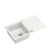 EVAN 111 GraniteQ zlewozmywak z syfonem Push 2 Open 1-komorowy z/o (860x500x210) snow white / elementy stalowe