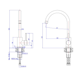 ALAN 59 kol. 91 CZARNY zlew Granital 1 kom z syfonem manualnym (59x44x16) + bateria kolor