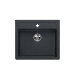 QUADRON BILL 110 GRANITEQ zlewozmywak wpuszczany 1-komorowy 595x540x205 mm, black diamond / odpływ stalowy