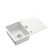 OWEN 111 GraniteQ zlewozmywak z syfonem Push 2 Open 1-komorowy z/o (760x500x215; kom. 330x430) snow white / elementy stalowe
