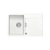 OWEN 111 GraniteQ zlewozmywak z syfonem Push 2 Open 1-komorowy z/o (760x500x215; kom. 330x430) snow white / elementy stalowe