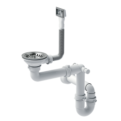 Odpływ zatyczkowy 3 1/2" z syfonem 1-komorowy stal szlachetna (STAL-pionowy), save space