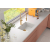 QUADRON | MORGAN 110 FM PRODUKT NA ZAMÓWIENIE | granitowy zlewozmywak kuchenny CZARNY mat + STAL | wymiary: 56,5 x 49,5 x 21,6 cm | 1-komorowy na równ