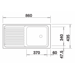Zlewozmywak BLANCO TOP EES 8x4 Stal matowa odwracalny, bez przelewu (1 1/2) 500370