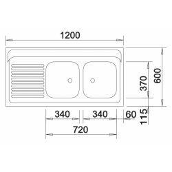 Zlewozmywak BLANCO R-ZS 12x6-2 Stal matowa odwracalny, nakładany (1 1/2) 510505