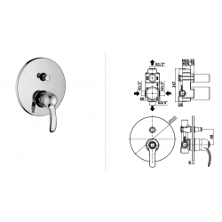 Bateria podtynkowa 2-drożna FLAVIA chrom Paffoni Rubinetterie FA015CR